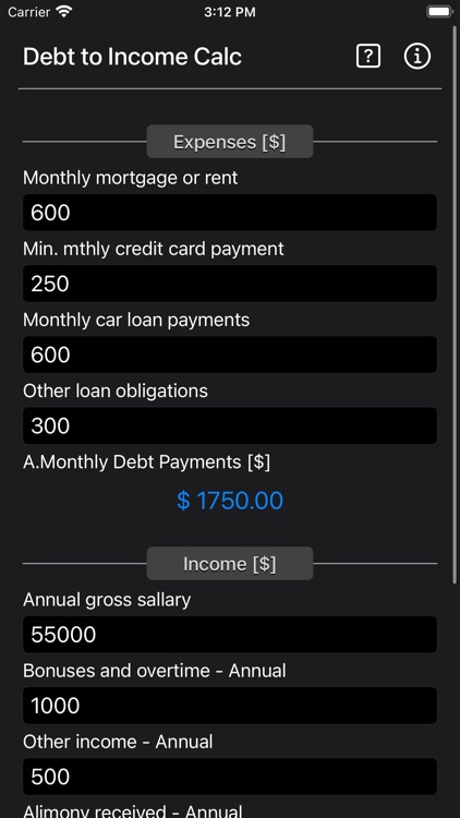 Debt 2 Income Calculator screenshot-4