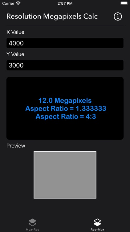 Megapixels Resolution Calc