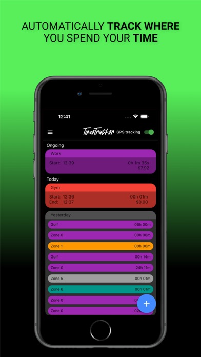 TimeTracker - Auto Geofencingのおすすめ画像1