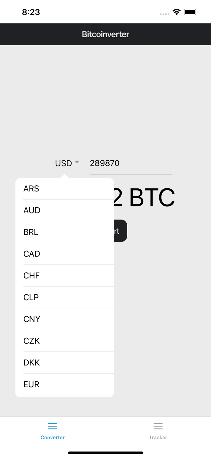 BTC converter crypto tracker
