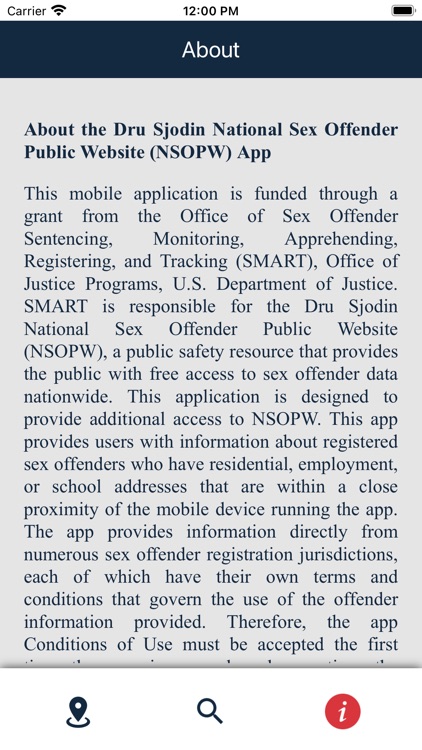 US Dept. of Justice NSOPW App