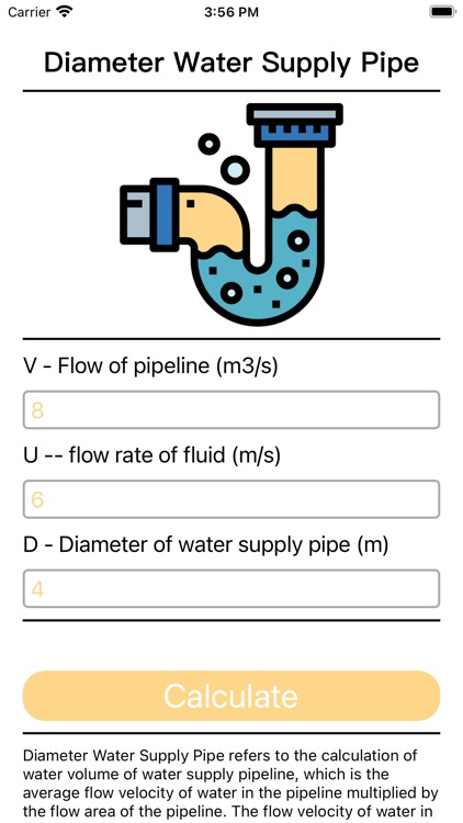 Diameter Water Supply Pipe