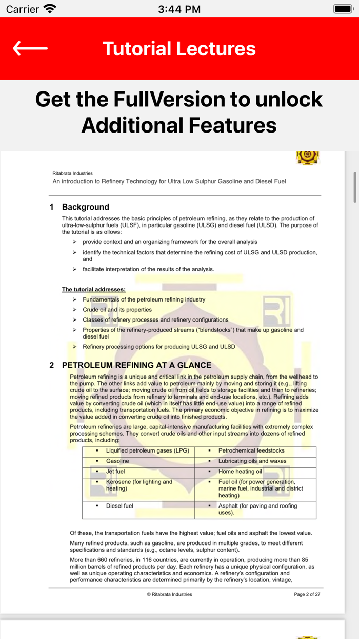 Basic Refinery Course