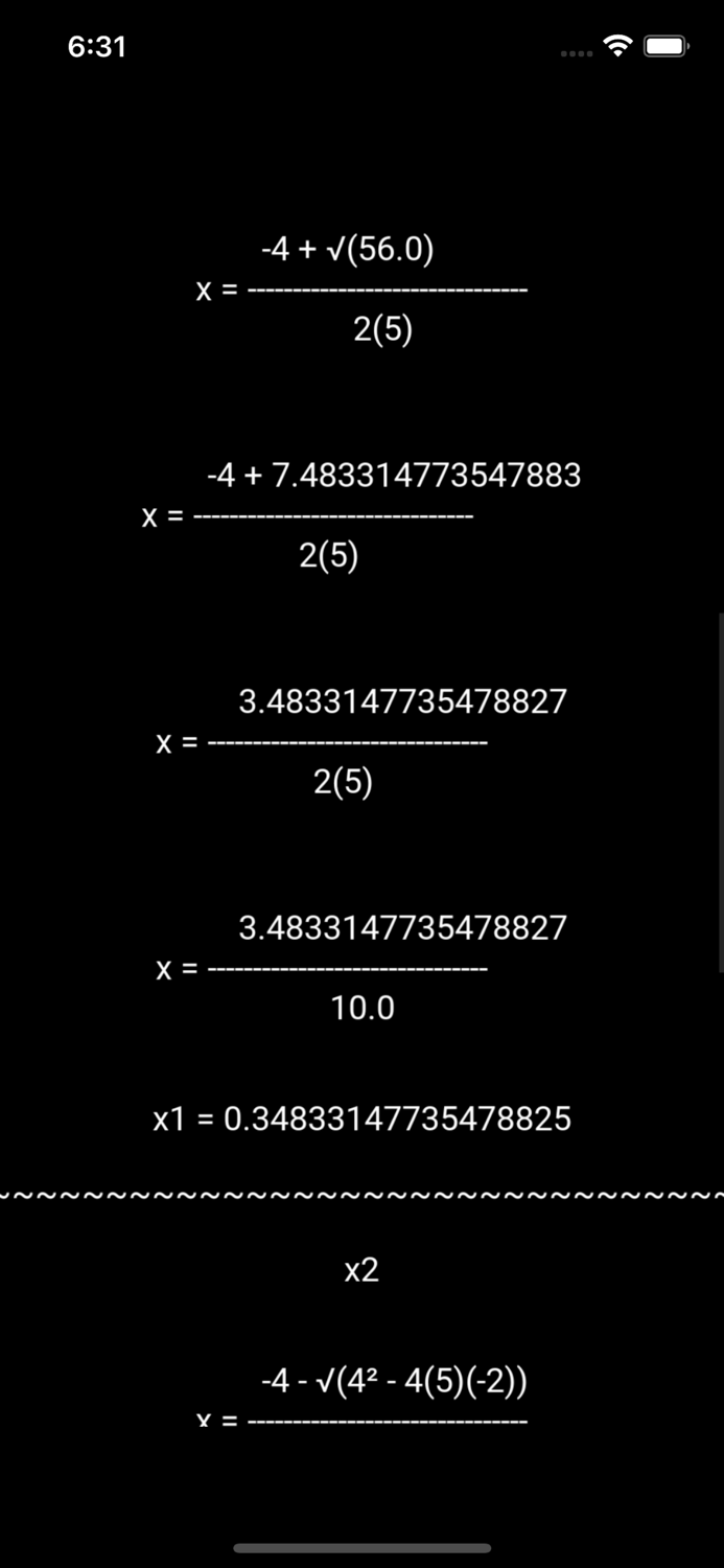 Quadratic Steps Calculator
