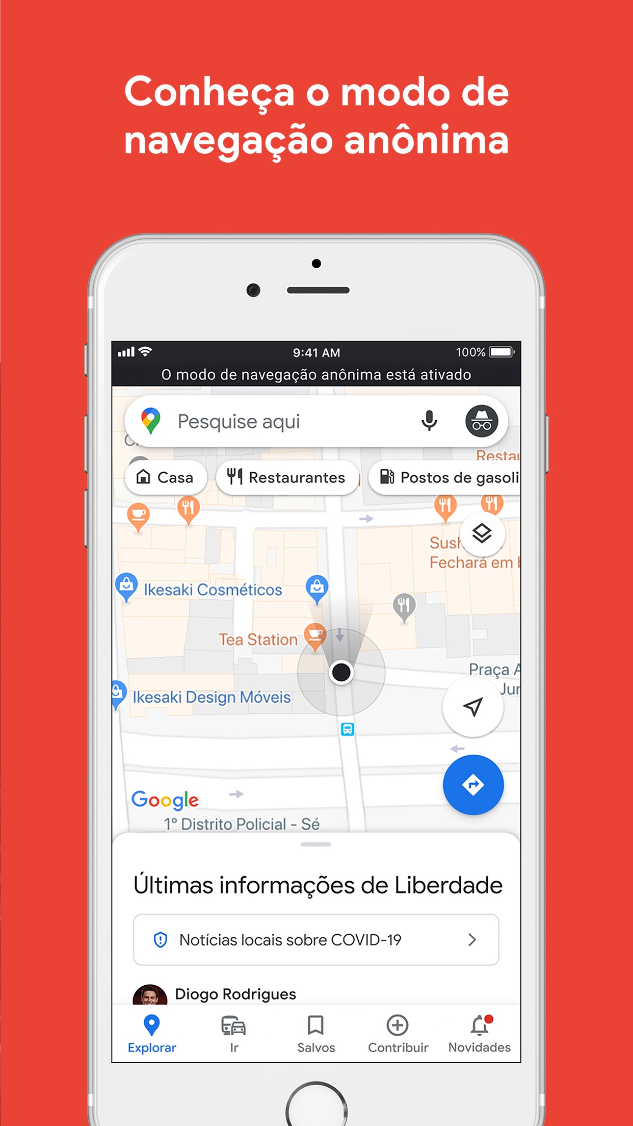 Screenshot do app Google Maps -trânsito & comida