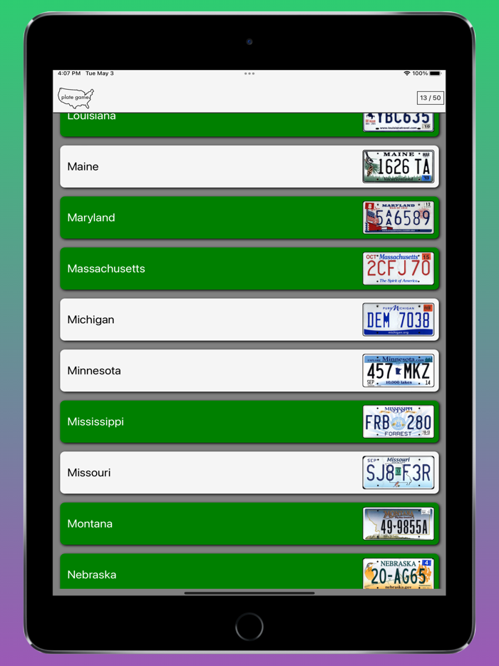 License Plate Finder Game