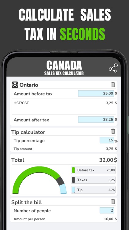 Canadian Sales Tax Calculation screenshot-3