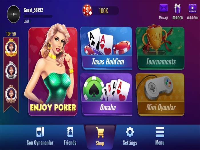 Enjoy Poker Mat Game