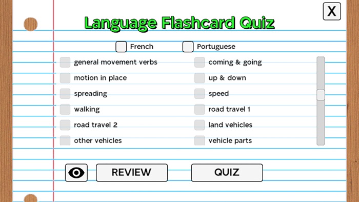 Language Flashcard Quiz
