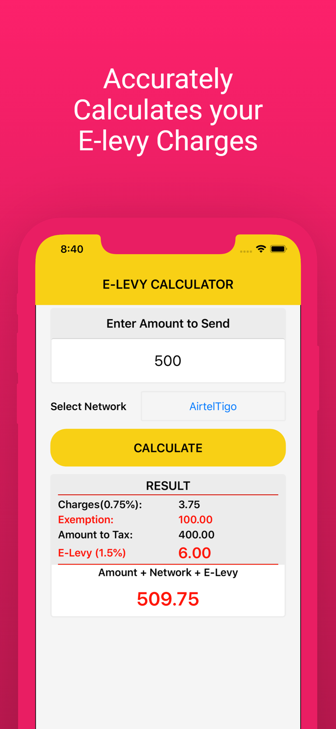 E-levy Calculator