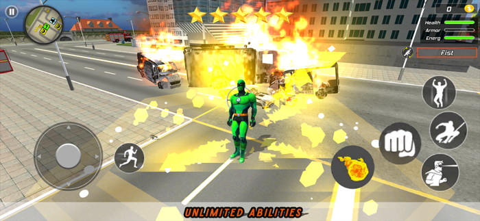 Super flying hero Crime city