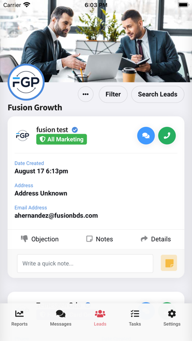 Fusion Growth CRM screenshot 2