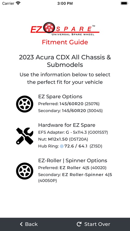 EZ Spare - Fitment Guide