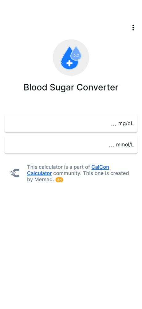 Blood Sugar Converter - CalCon screenshot 1