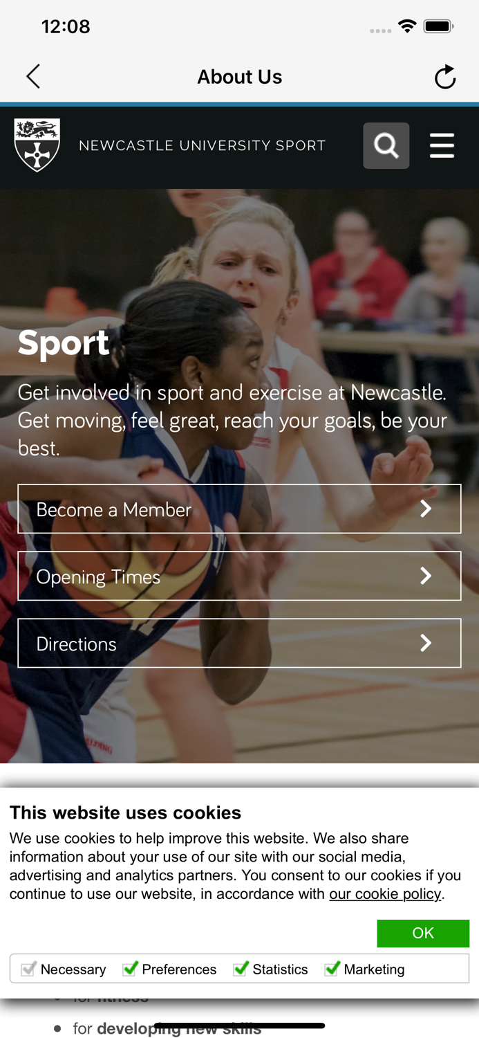 Newcastle University Sport App