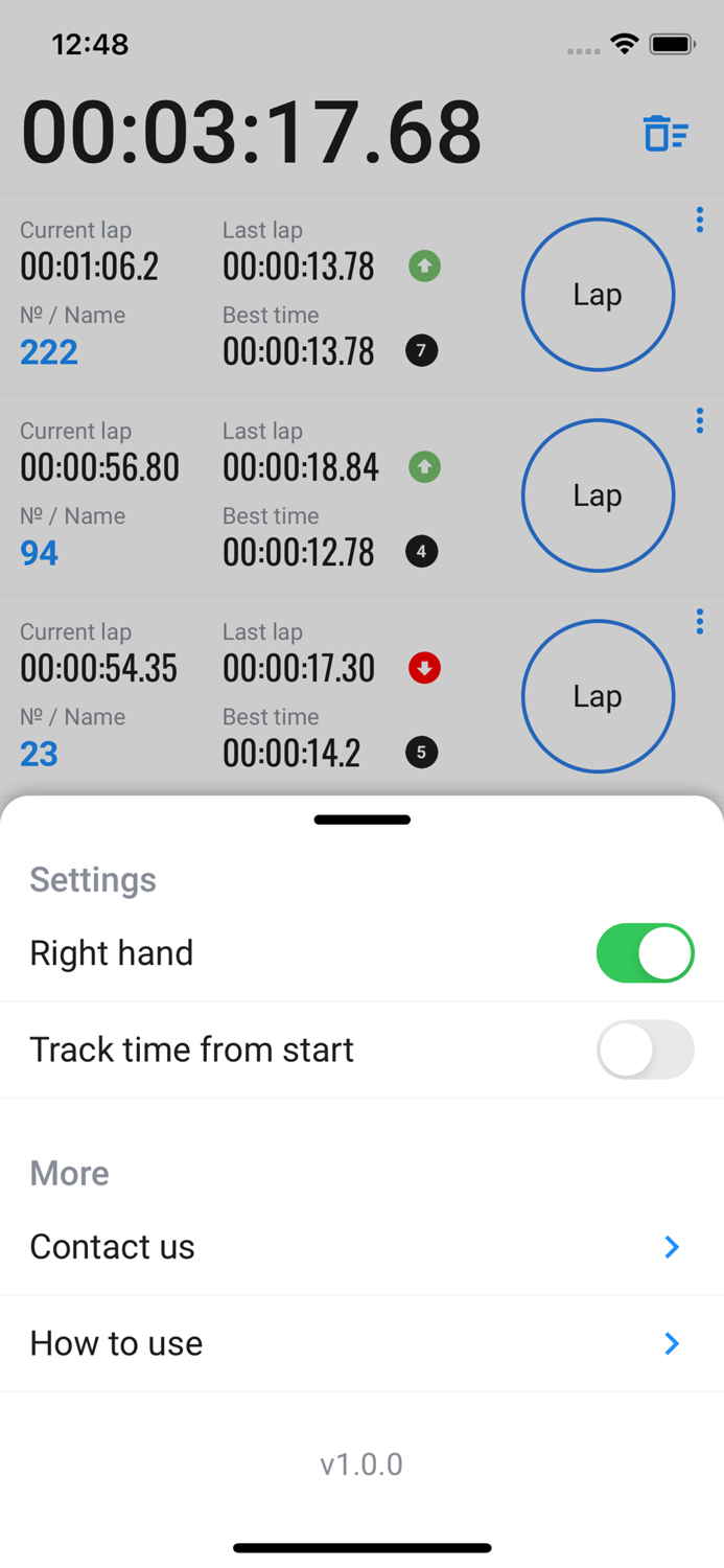 Group sports stopwatch