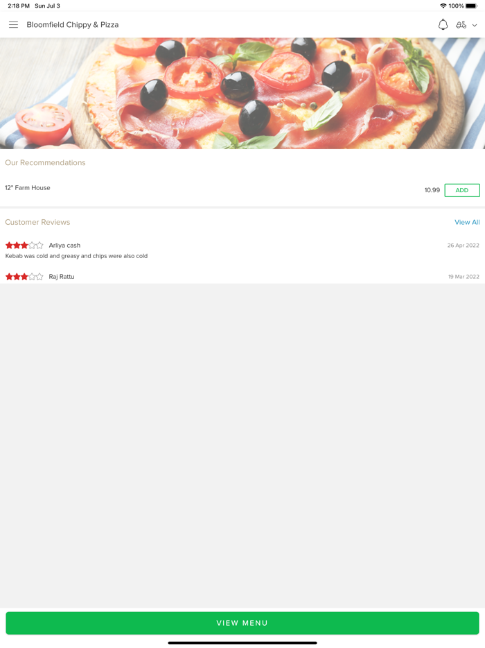 Bloomfield Chippy  Pizza