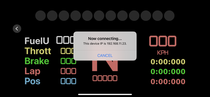 Sim Racing Dash for F122