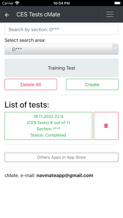 CES Tests. cMate Screenshot