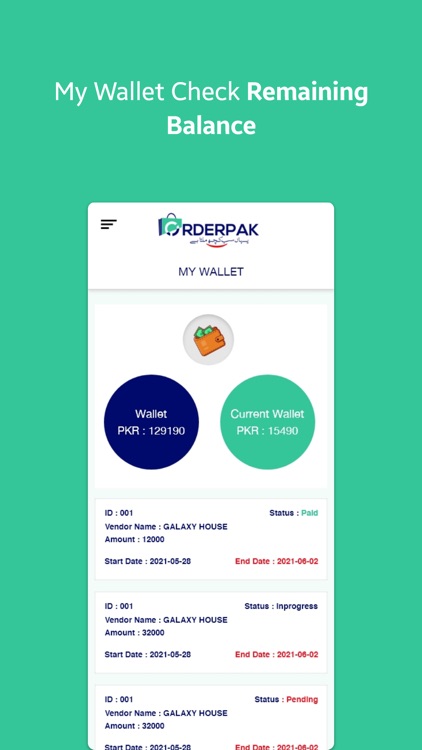 Orderpak Vendor