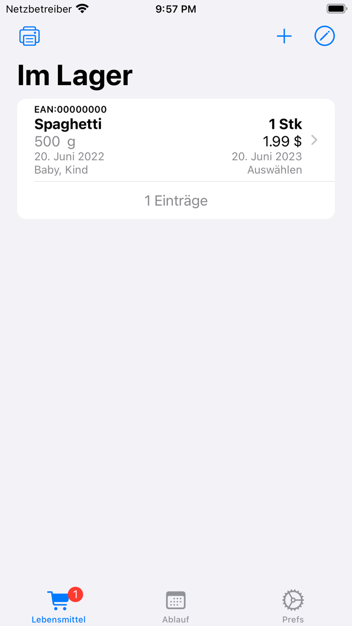 Notfall Speise Kammer