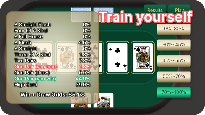 Holdem Trainer-Guess win rate