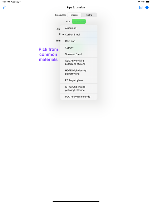 Pipe Expansion Calculator screenshot 2