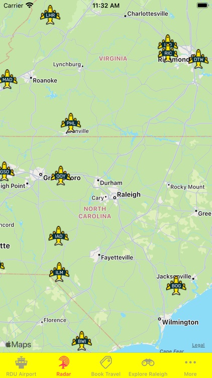 Raleigh Airport (RDU) + Radar screenshot-3