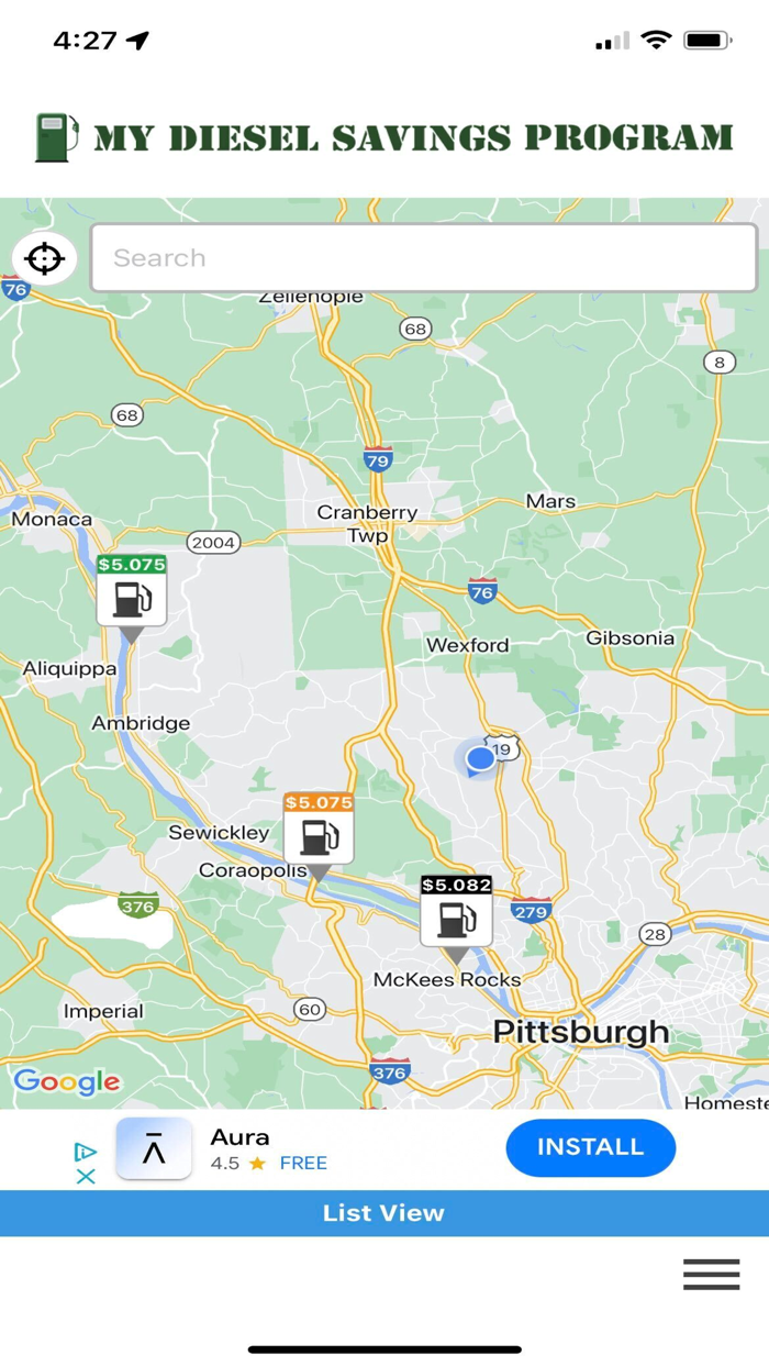 My Diesel Savings Fuel Locator