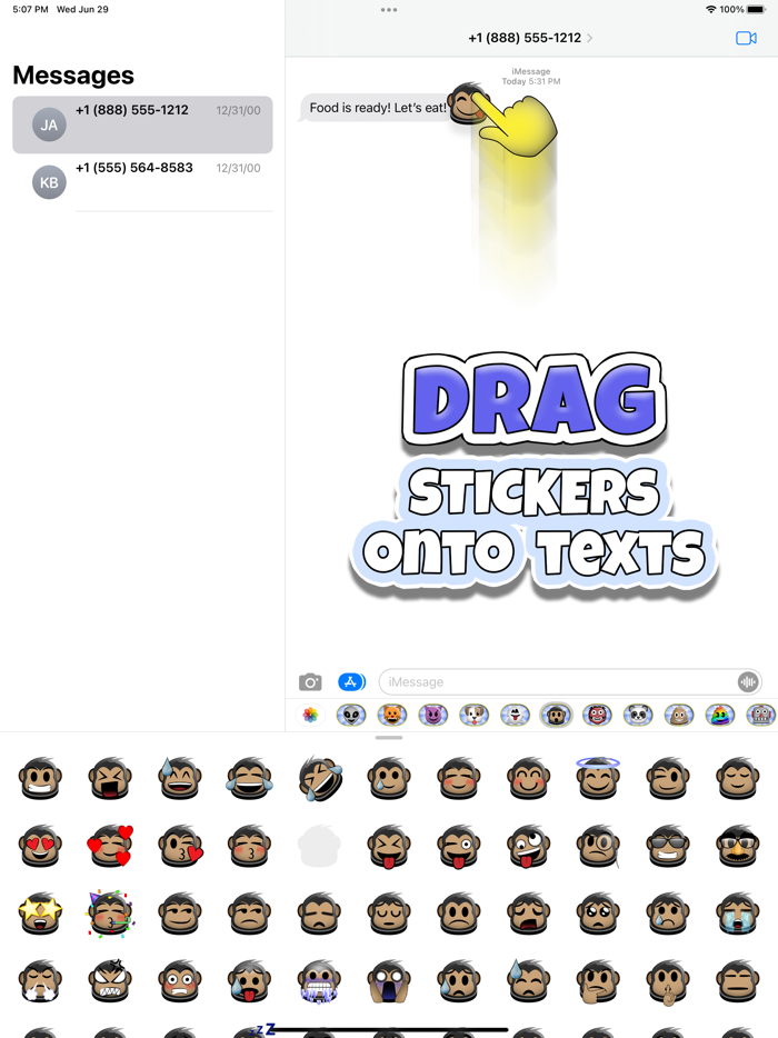 Sticky Moji Monkey Stickers