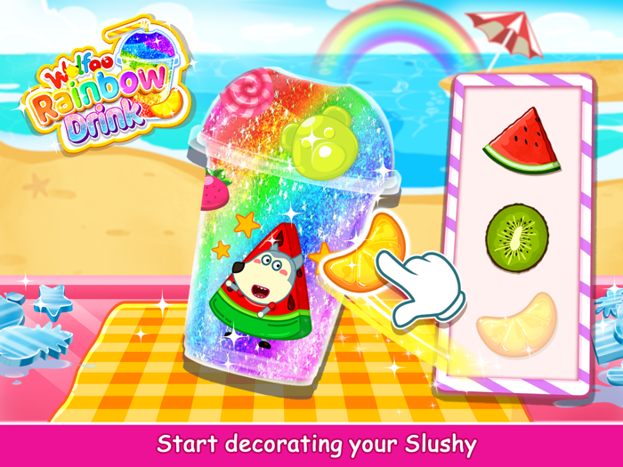 Wolfoo Make Rainbow Slushy