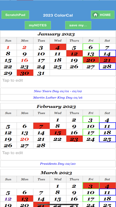 [Updated] 2023 ColorCal USPS calendar for PC / Mac / Windows 11,10,8,7 / iPhone / iPad (Mod