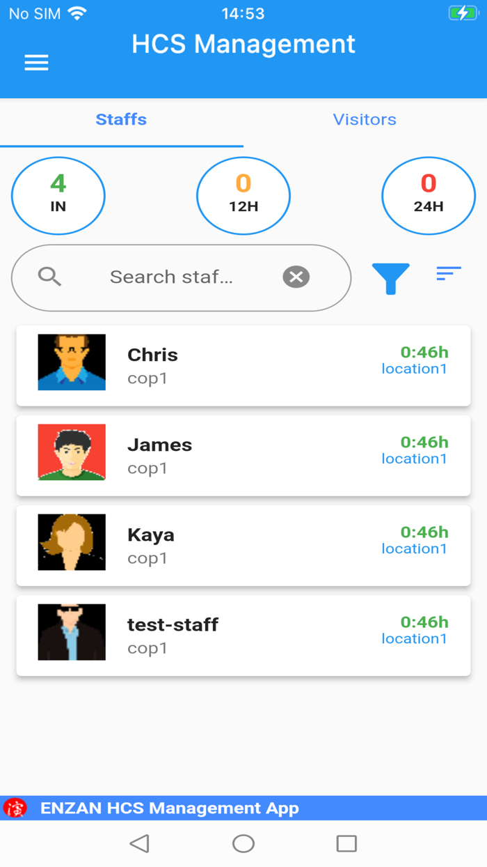 HCS management app