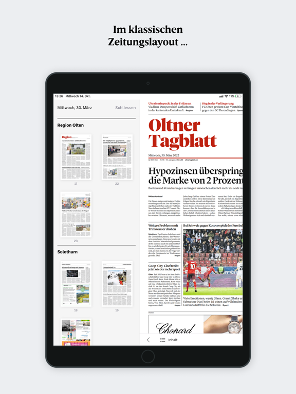 Oltner Tagblatt E-Paper screenshot 3