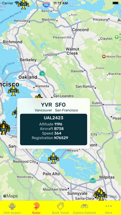 Oakland Airport (OAK) + Radar screenshot-5