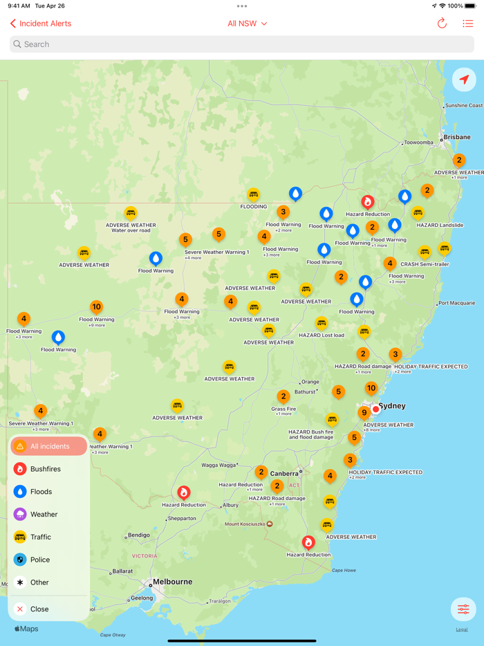 NSW Incident Alerts