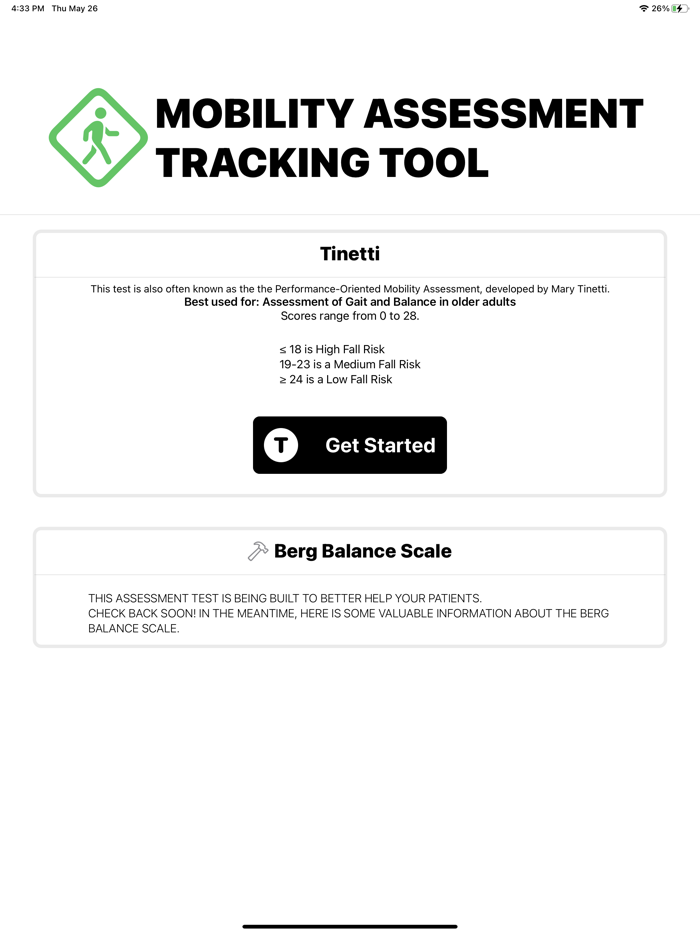 Mobility Assessment Tool