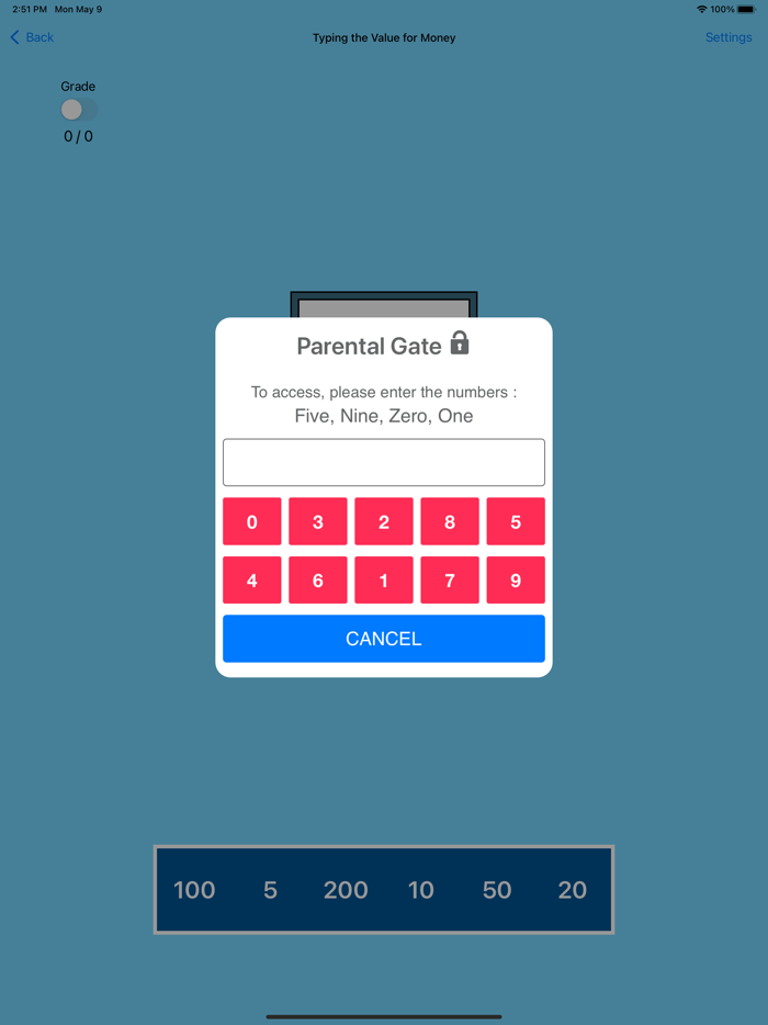 Typing Value Money AUD