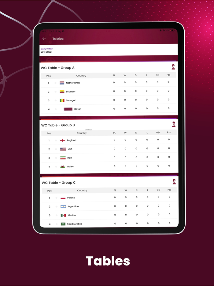 World Cup App - Live Football