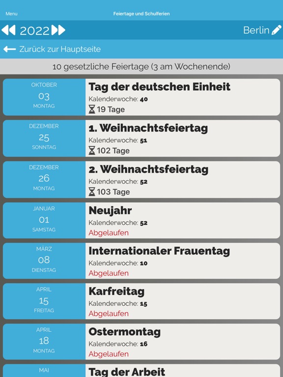 Feiertage & Schulferien screenshot 3