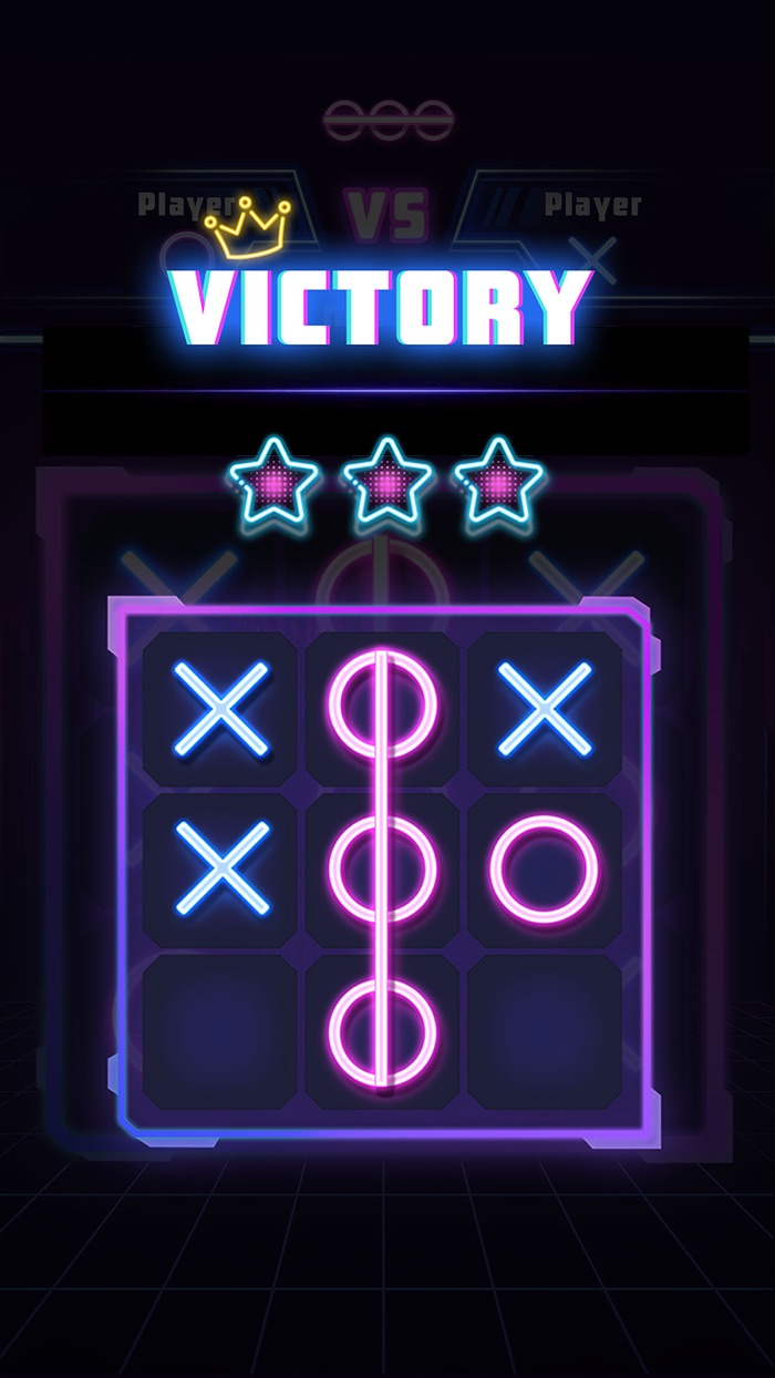 Tic Tac Toe 2 Player XO Glow