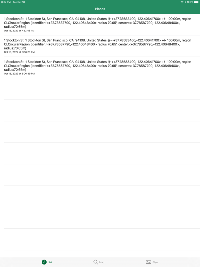 Visit Place Tracking