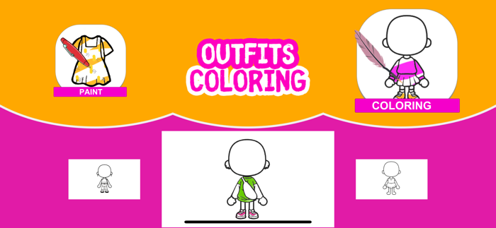 Glitter Toca Outfits Coloring