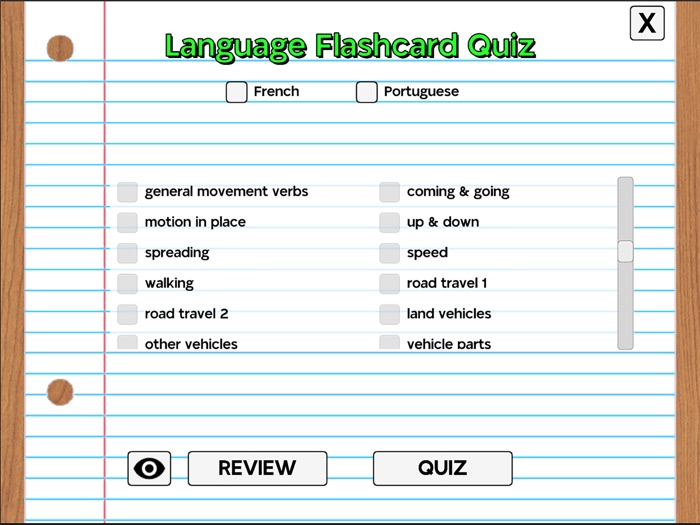Language Flashcard Quiz
