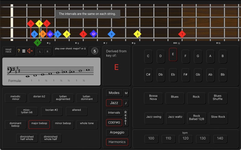 Bass Guitar Scales in Colour