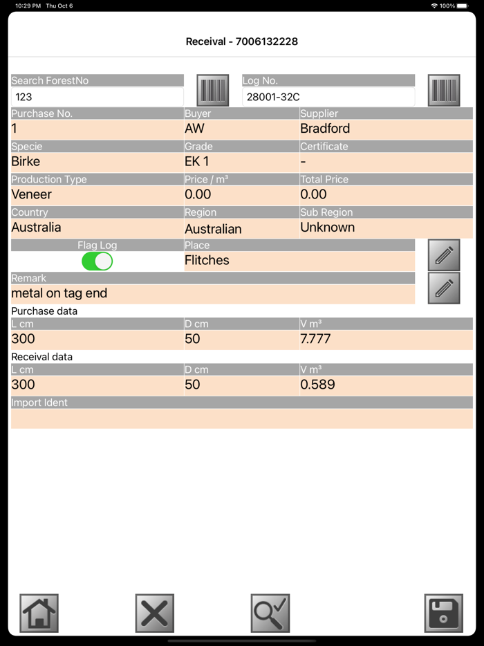 TIMBERplus Log Receival