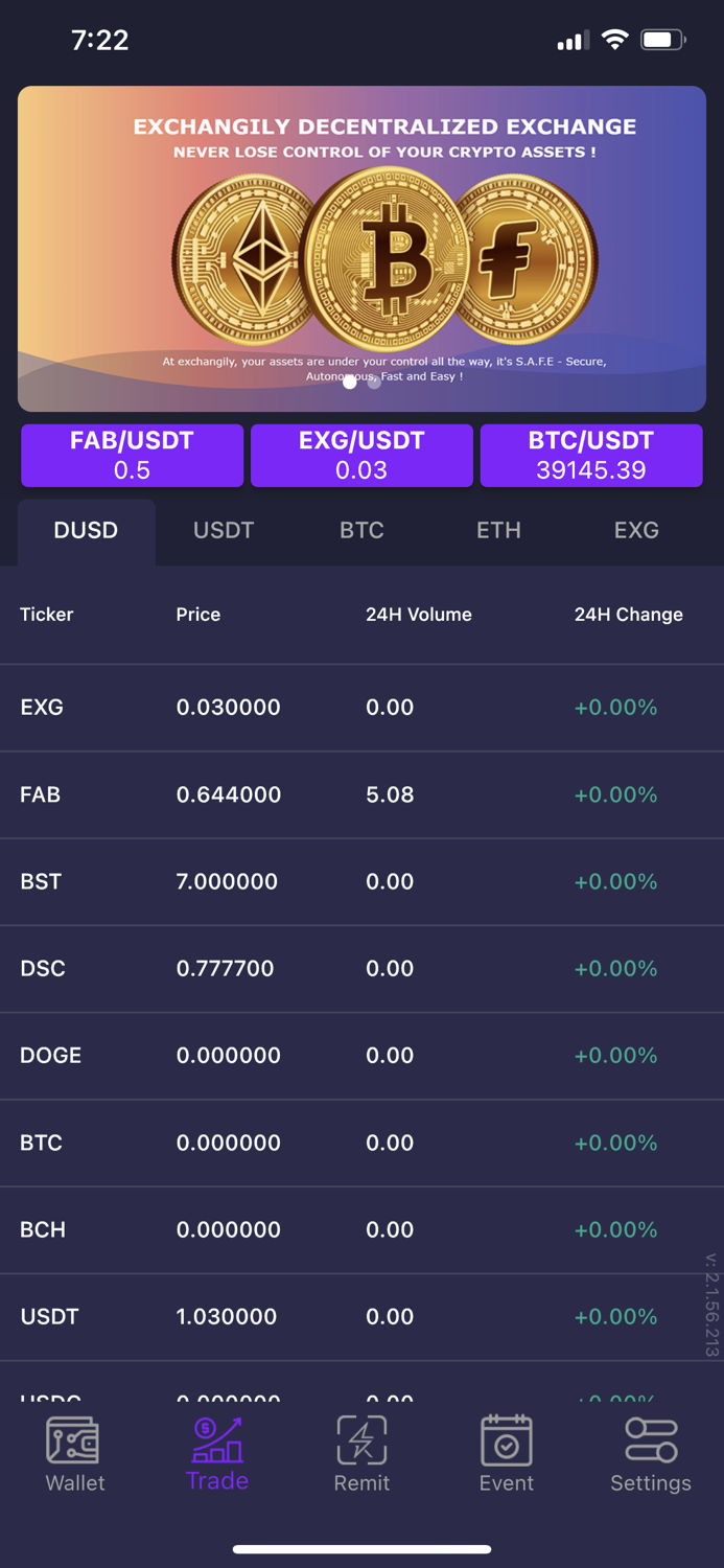 Exchangily DEX Wallet