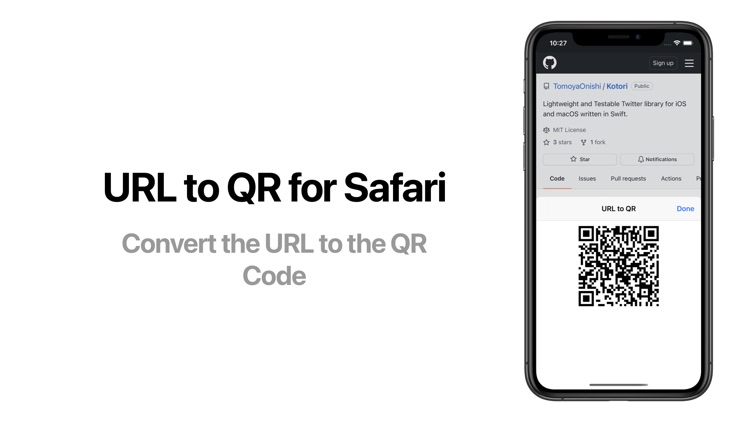 URL to QR for Safari