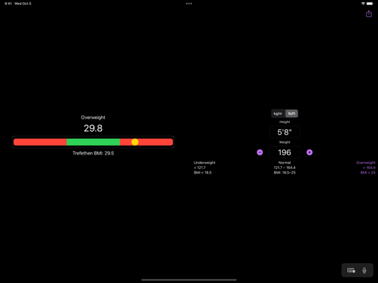 Simple BMI evaluator screenshot 2