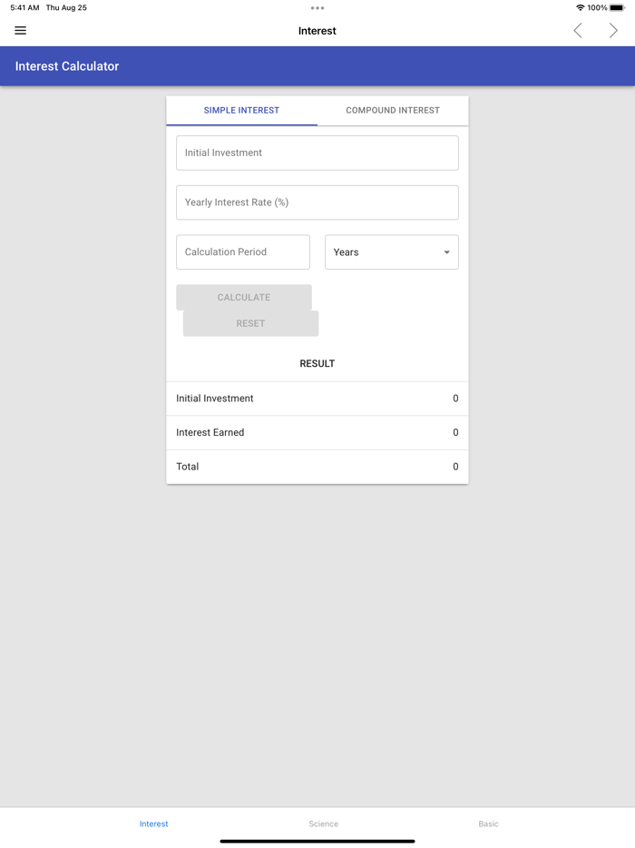 Interest Calculator and Tools